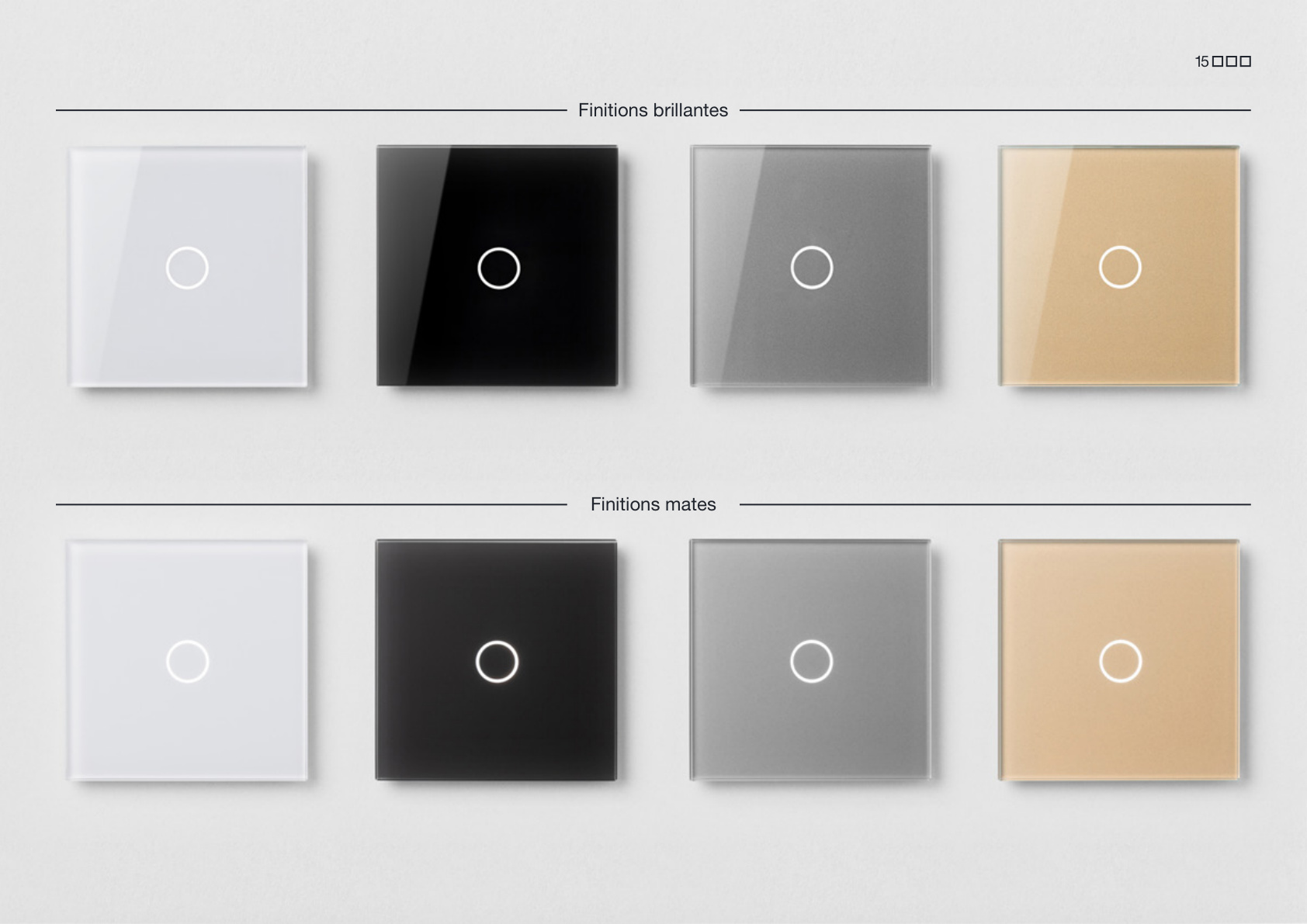 Couleurs et finitions des interrupteurs Livolo